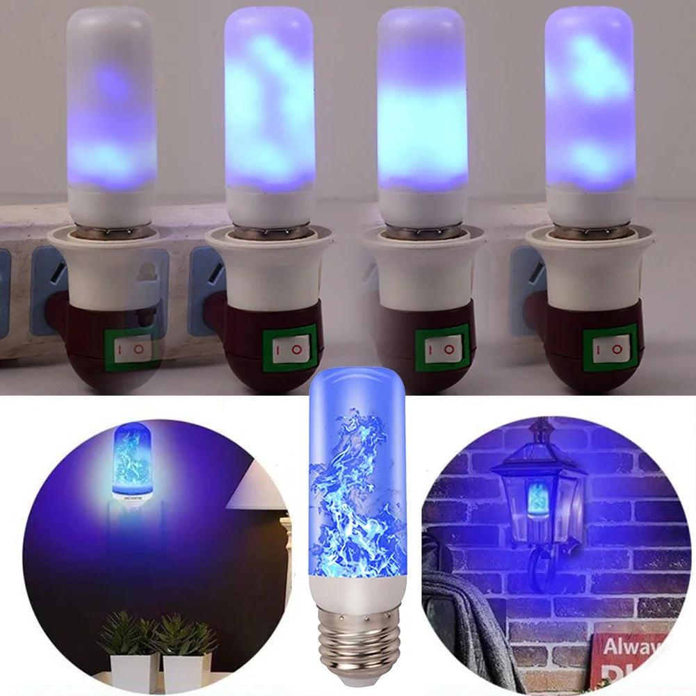 LED Flicker Flame Light Bulb Simulated Burning Fire Effect E27E26 Lamp Xmas Party Decorations Flickering Outdoor Four mode Light-Serilas