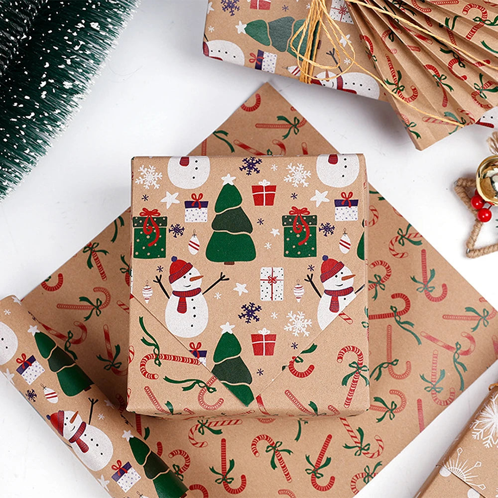 Christmas Gift Wrapping Paper Gift Wrapping Paper Christmas Trees Packaging Gift Paper Suitable for Birthdays and Festivals-Serilas
