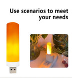 USB LED Night Lamp Simulated Flame Bulbs Night Light Flame Light Effect Bulbs Candle Lights Flickering Flameless Candles Decor-Serilas
