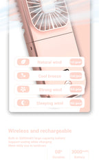 Foldable Hanging Neck Fan Cooling Desktop Refrigeration Handheld USB Mini Fan Camping Mute Ventilador Air Cooler for Sports-Serilas