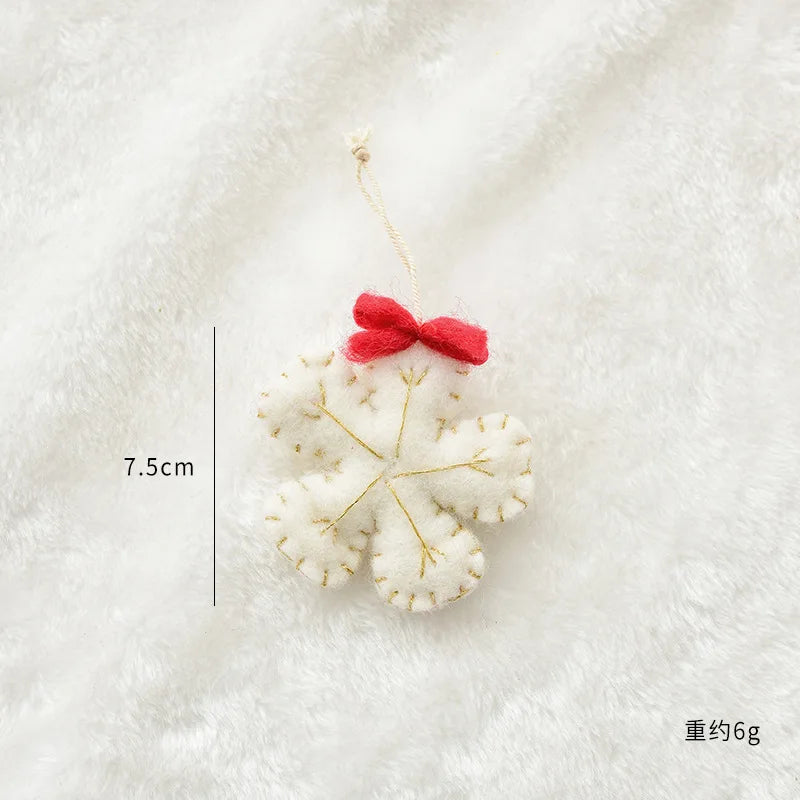 Christmas Tree Snowflake Gift Decoration Pendant Wool Felt Gingerbread Handmade DIY Accessories Christmas New Year Decoration-Serilas