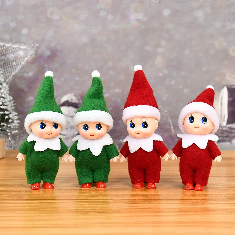 Christmas Baby Elf Dolls Mini Baby Pendants Merry Christmas Decor Gifts Festive Party Decoration Xmas Toys Gift For Kid Child-Serilas