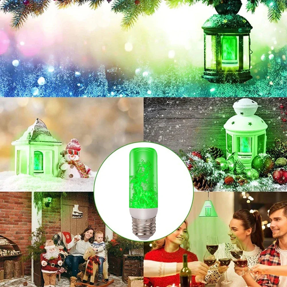 LED Flicker Flame Light Bulb Simulated Burning Fire Effect E27E26 Lamp Xmas Party Decorations Flickering Outdoor Four mode Light-Serilas