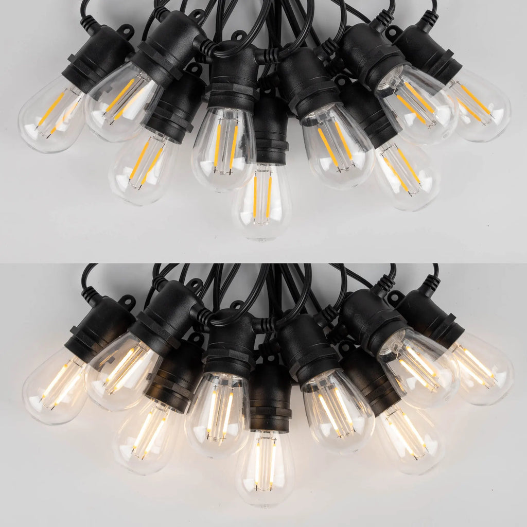 LED S14 String Lights for Outside E27 220V EU PLUG 2W Waterproof Patio Light Dimmable Shatterproof Waterproof Garden Light Decor-Serilas