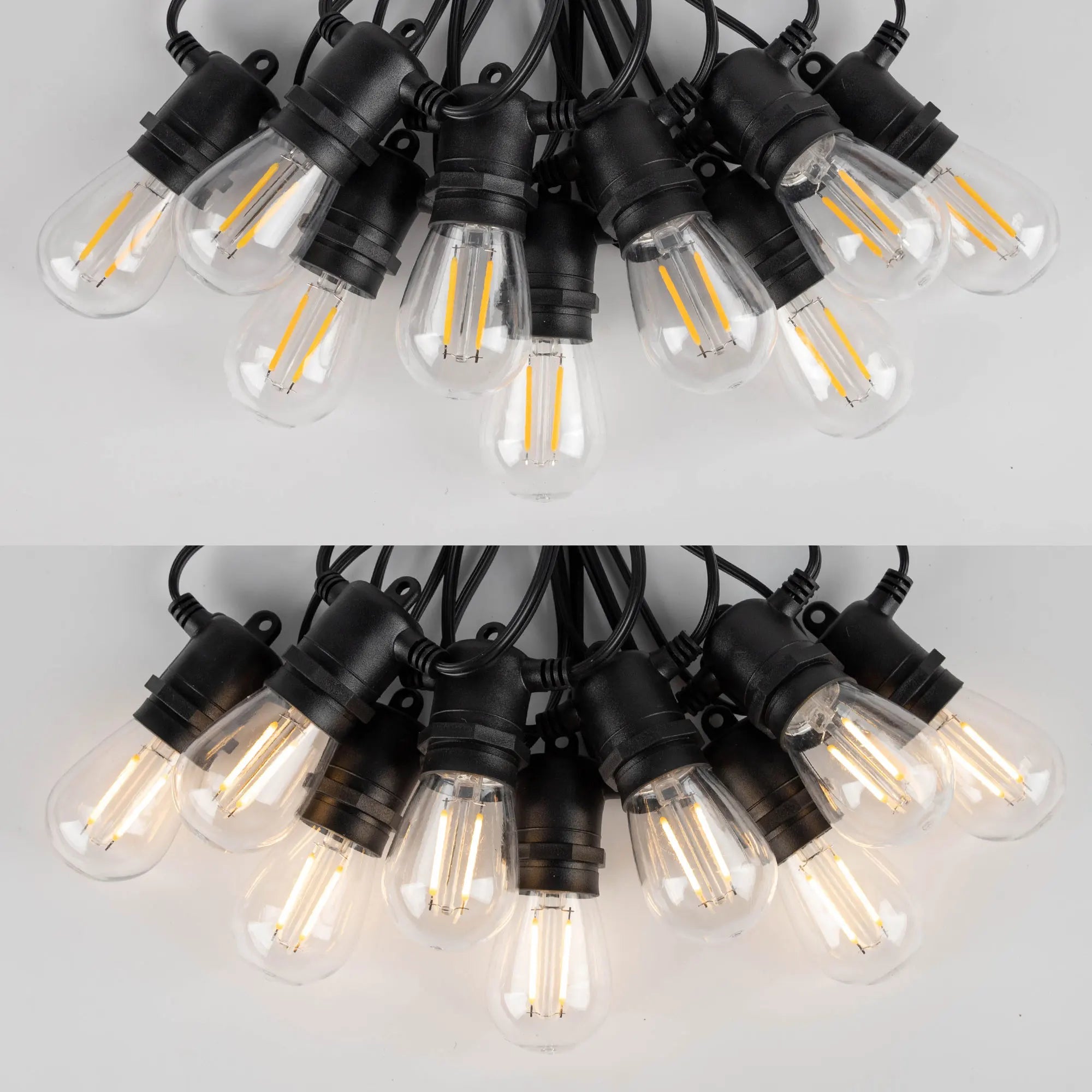 LED S14 String Lights for Outside E27 220V EU PLUG 2W Waterproof Patio Light Dimmable Shatterproof Waterproof Garden Light Decor-Serilas