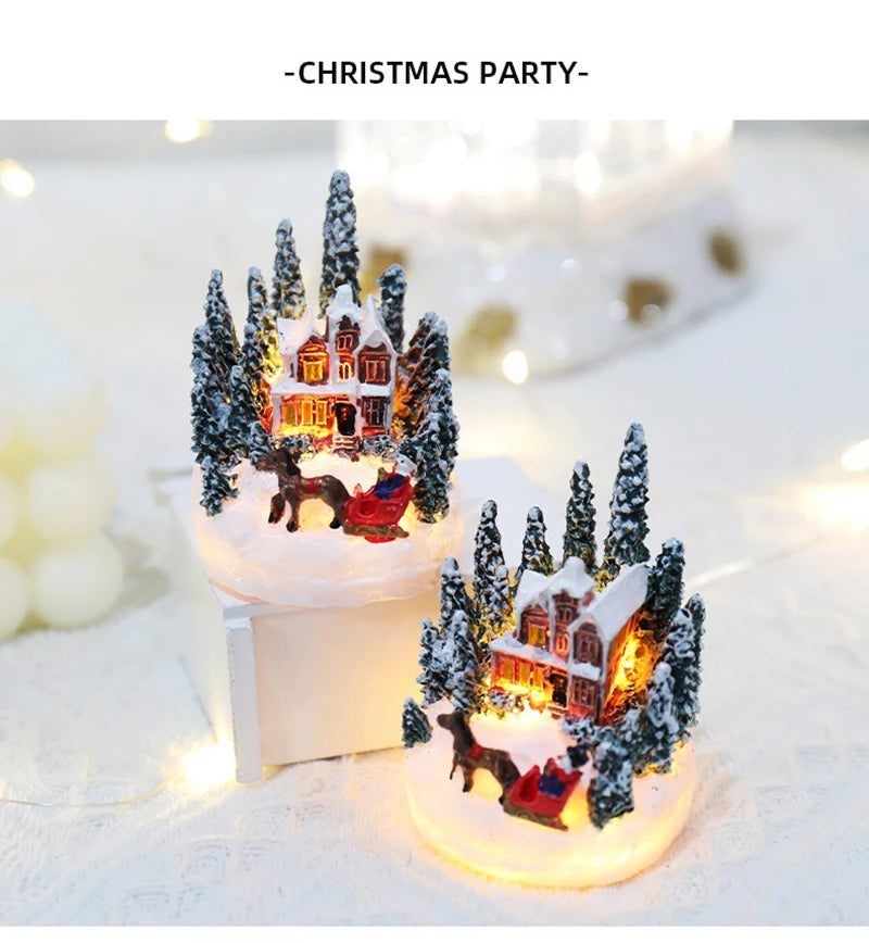 Christmas Decorations  LED Night Lights Luminous Micro Landscape House Children's Creative Gift Christmas New Year Ornaments-Serilas