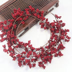 5.9ft/180cm Red Berry Christmas Garland Optional lighting Gold Silver Berry Artificial Garland Christmas Decoration for New Year-Serilas