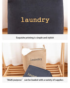 Jute Cloth Art Dirty Clothes Collection Basket Light Luxury Home Bathroom Foldable Laundry Basket Large Capacity Storage-Serilas