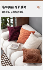 Pillow Cover Cut Velvet Geometric Creative Decoration Cushion Cover 45x45-Serilas