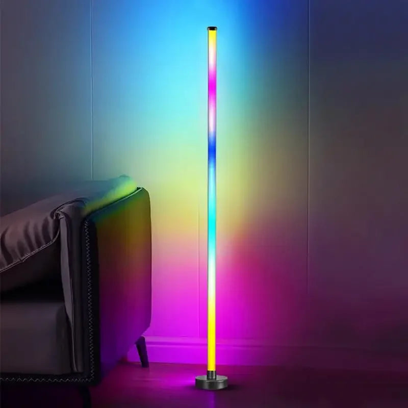 RGB Floor Lamp Modern Floor Lamp Music Sync 10W Standing Floor Lamp Ambient Lighting with App Remote Control for Bedrooms Living-Serilas