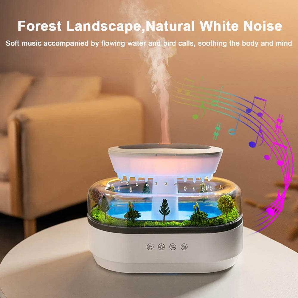 Aroma Air Humidifier Fragrance Essential Oil Diffuser for Home Raindrop Model Aroma Diffuser Humidifier with LED Colorful Light-Serilas