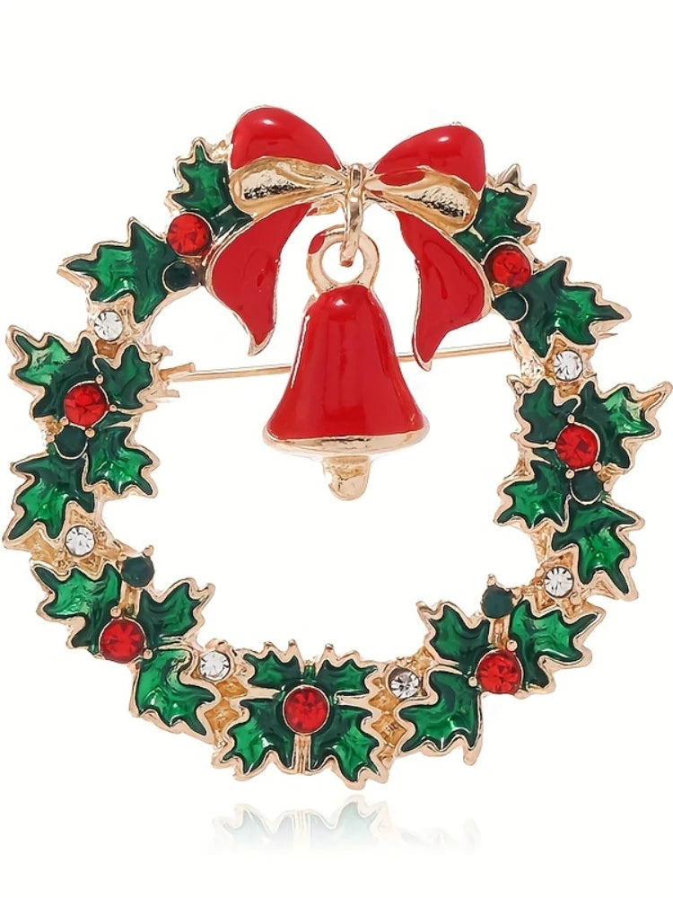 Fashionable Christmas Wreath Decoration Corsage ,31 Styles To Choose From Versatile Brooch, ,ideal Choice for Gifts-Serilas