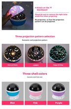 Night Lamp Projector Starry Sky Night Light Projector Baby Lamp Decor Rotating Starry Nursery Moon Galaxy Projector Table Light-Serilas
