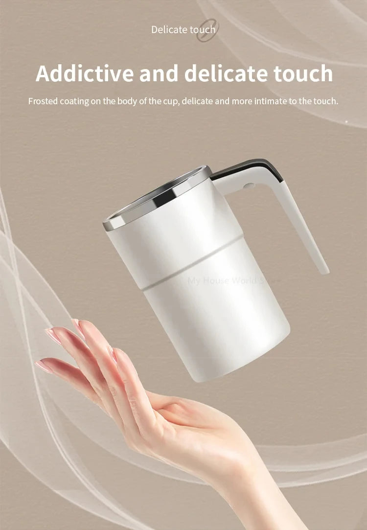 Automatic Stirring Cup Rechargeable Portable Coffee Electric Stirring Stainless Steel Mixer Rotating Magnetic Self Stirring Mugs-Serilas