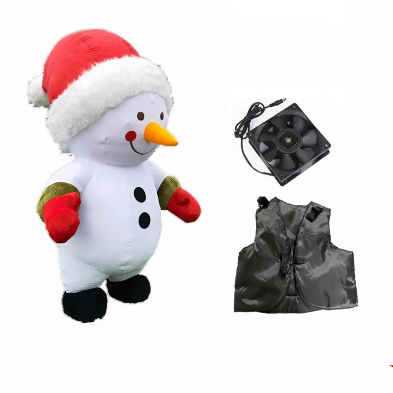 Inflatable Santa Claus Snowman Deer Mascot Costume Adult Fancy Dress Christmas Party Kawaii Mascot Costume Carnival Costumes-Serilas