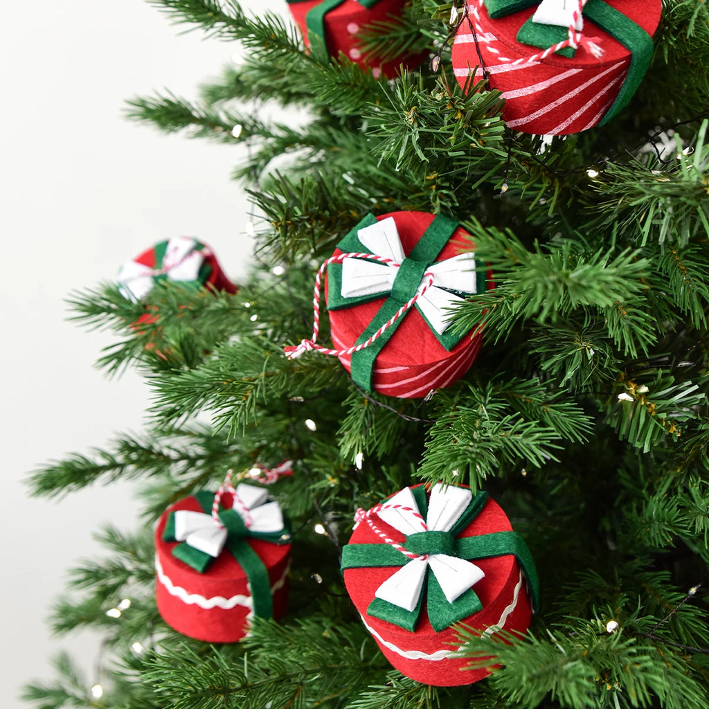 Christmas mini bow gift box gift wrapping accessories for Christmas tree Christmas home interior living room decoration items-Serilas