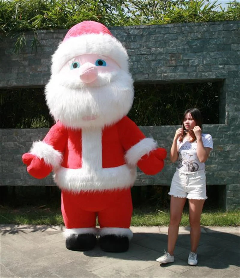 Inflatable Santa Claus Snowman Deer Mascot Costume Adult Fancy Dress Christmas Party Kawaii Mascot Costume Carnival Costumes-Serilas