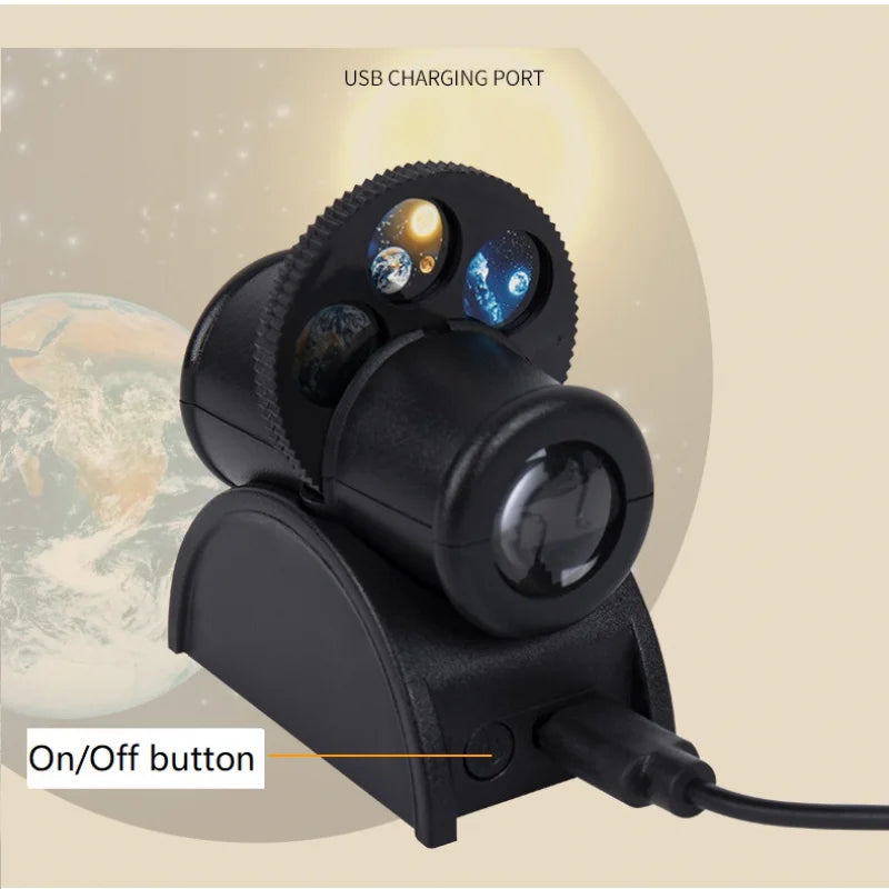 Earth Moon Light Ins Moon Projector Light Starry Sky Projector Rotate Planetarium Lamp Wall Lights room decor led Night Light-Serilas