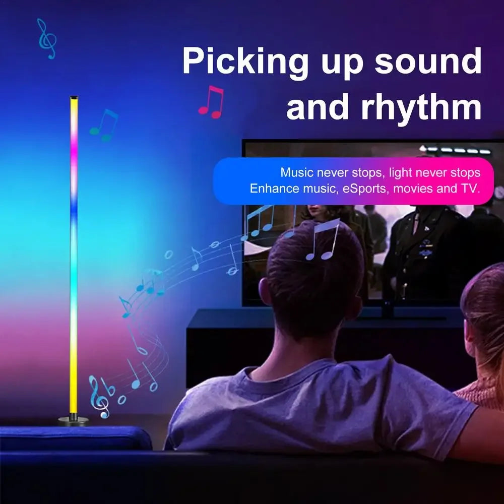 RGB Floor Lamp Modern Floor Lamp Music Sync 10W Standing Floor Lamp Ambient Lighting with App Remote Control for Bedrooms Living-Serilas