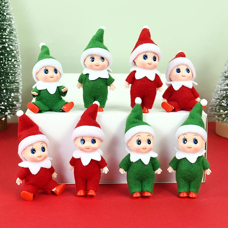 Christmas Baby Elf Dolls Mini Baby Pendants Merry Christmas Decor Gifts Festive Party Decoration Xmas Toys Gift For Kid Child-Serilas