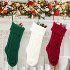 Large Christmas decorations Christmas stocking gift bag Knitted Christmas pendant Cross border woolen Christmas stocking-Serilas