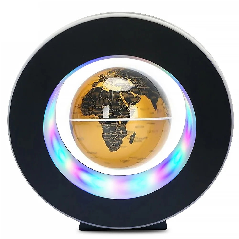 Floating Globe Levitating World Map Rotating Ornament LED Lamp for Bedside Light Novelty Floating Lamp Magnetic Levitation Globe-Serilas