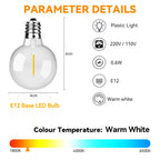 LED String Light G40 Shatterproof Light String IP44 Patio Light Outdoor Garland Light For Garden Wedding Decoration 18M 26M 45M-Serilas