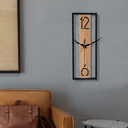 Rectangular wood grain wall clock for quiet decoration in homes and offices used in living rooms bedrooms and dining rooms-Serilas