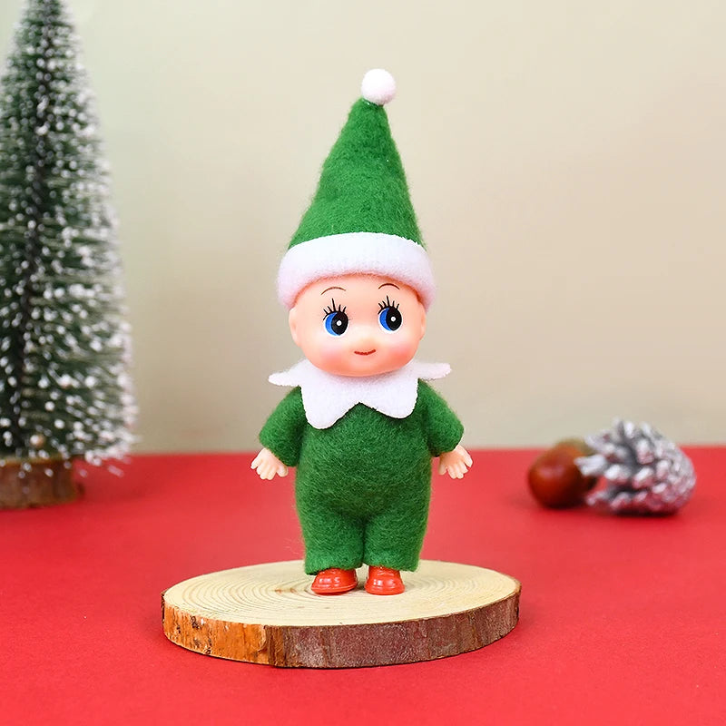 Christmas Baby Elf Dolls Mini Baby Pendants Merry Christmas Decor Gifts Festive Party Decoration Xmas Toys Gift For Kid Child-Serilas