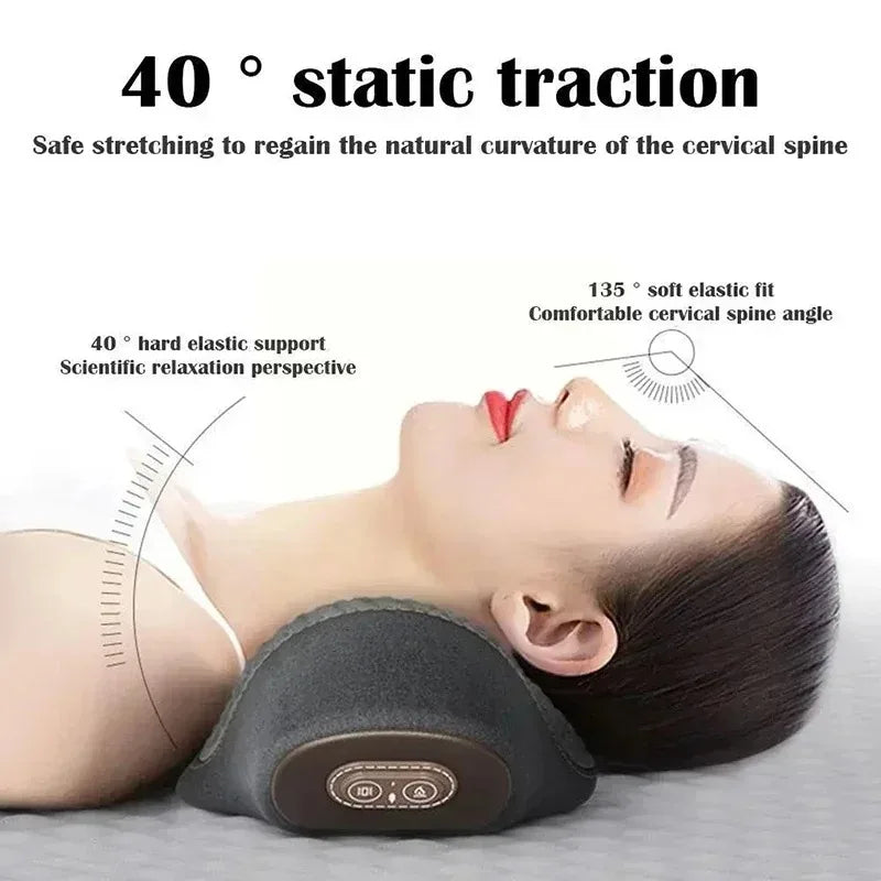 Electric Neck Massage Pillow Heating Vibration Neck Massager Back Cervical Traction Relax Sleeping Memory Foam Spine Support-Serilas