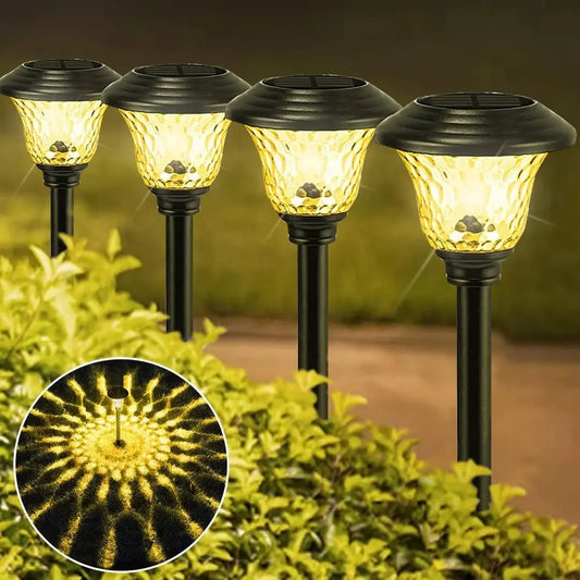 Solar Pathway Lights Outdoor Solar Yard Lamp Warm Lighting IP65 Waterproof LED Auto On Off Solar Lights for House Garden Path