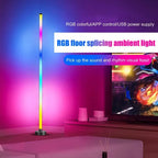 RGB Floor Lamp Modern Floor Lamp Music Sync 10W Standing Floor Lamp Ambient Lighting with App Remote Control for Bedrooms Living-Serilas