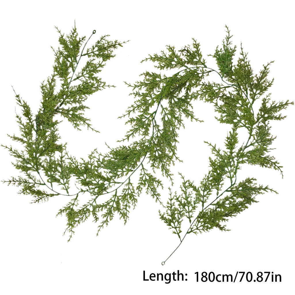 Christmas Garland Artificial Pine Garland For Outdoor Or Indoor Garden Green Fireplaces Holiday Party Decorations 1.8/1.9/2.7m-Serilas