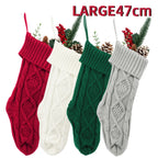 Large Christmas decorations Christmas stocking gift bag Knitted Christmas pendant Cross border woolen Christmas stocking-Serilas