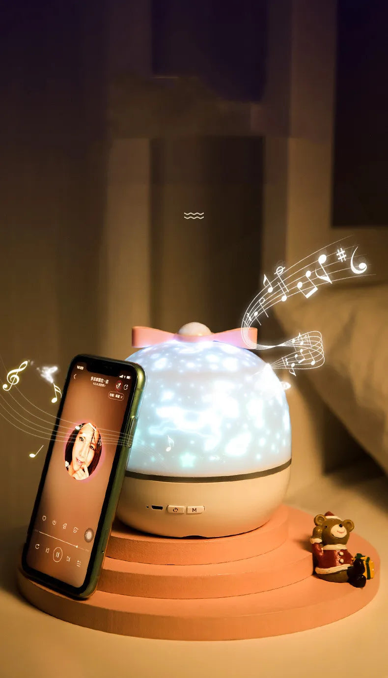 Starry Projector Night Light Rotating Sky Moon Lamp Galaxy Lamp Home Bedroom Decoration Starlight Christmas Lights for Kids Gift-Serilas