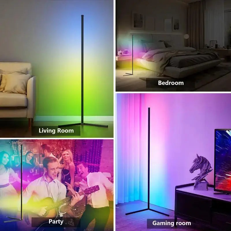 RGB Dream Color Floor Lamp with Music Sync Modern 16 Million Color Changing Standing Mood Light For Bedroom Living Room-Serilas