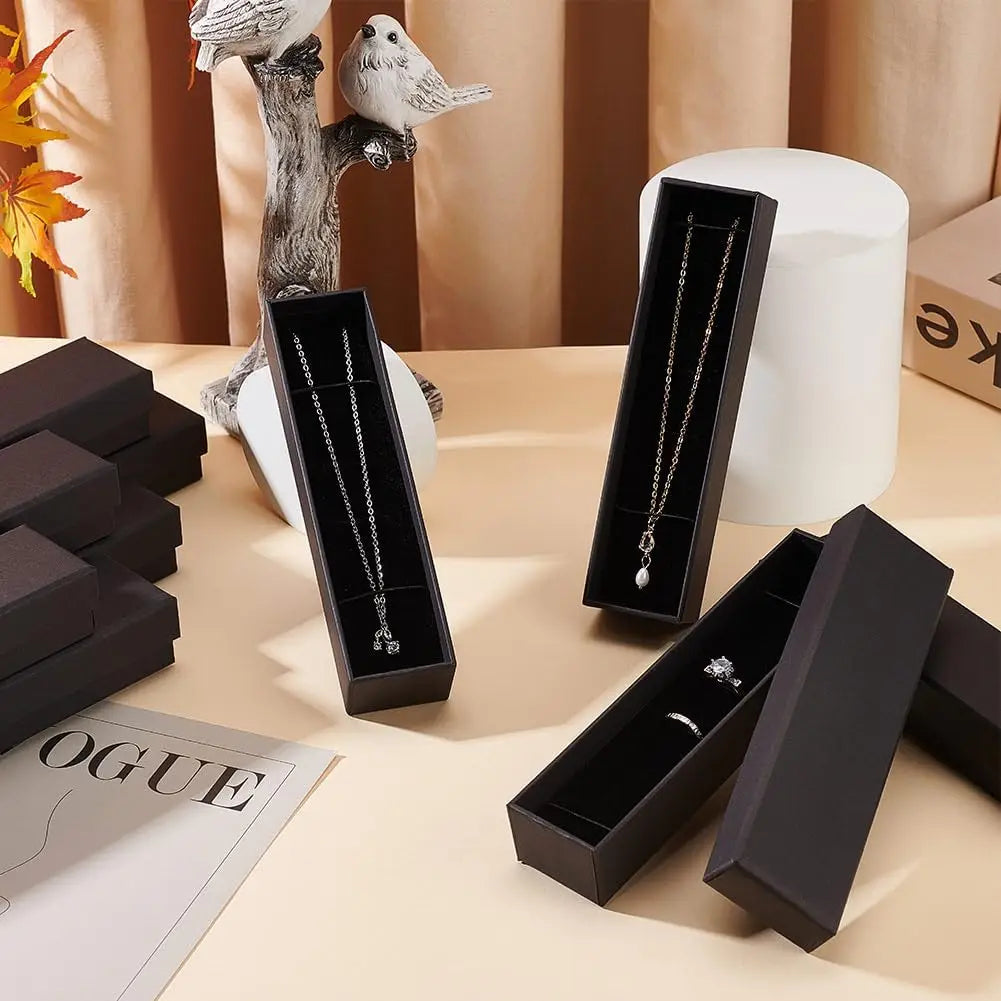 1PCS Black Square Jewelry Display Gifts Box Organizer Engagement for Ring Earring Brooch Necklace Bracelet Packaging Boxes-Serilas