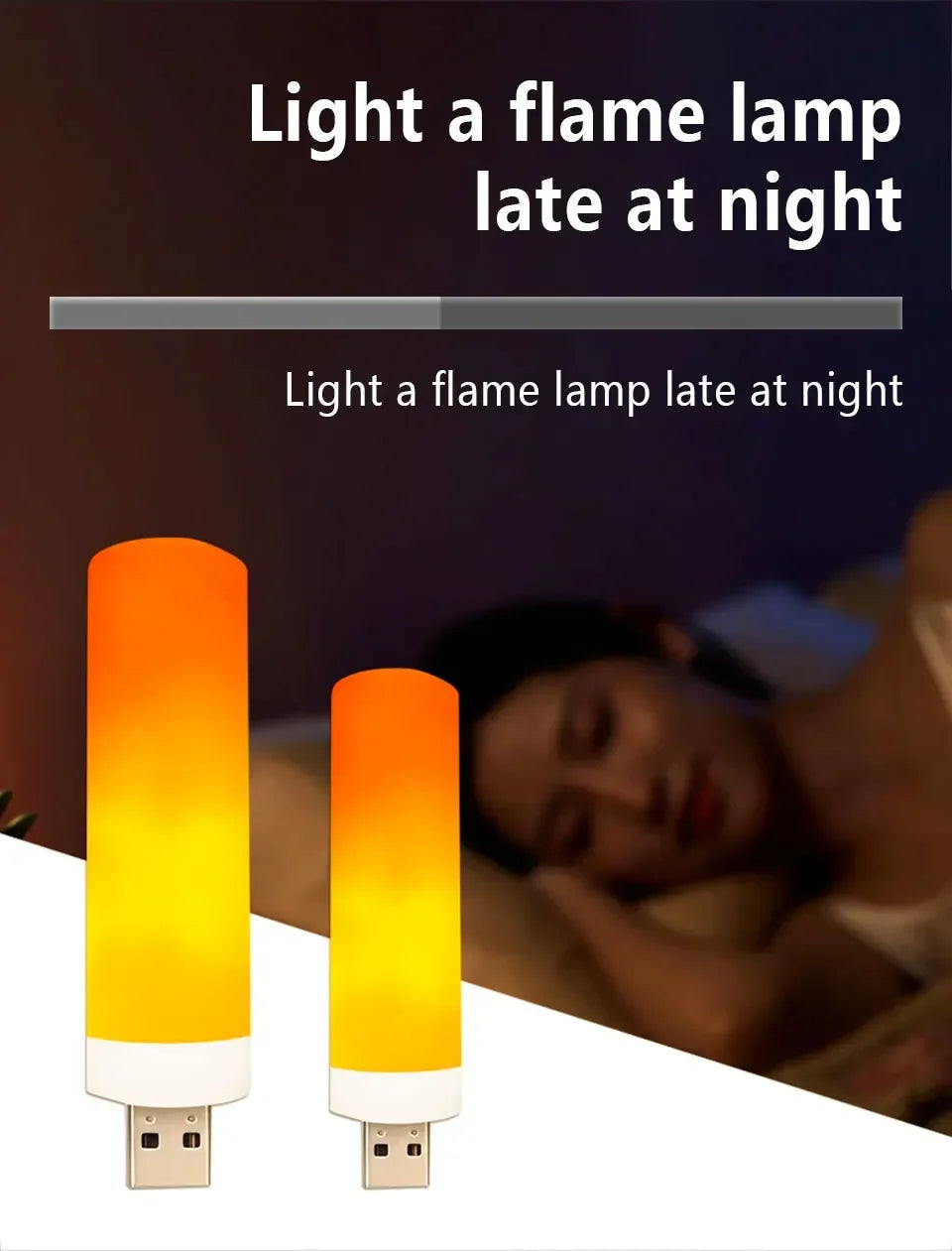 USB LED Night Lamp Simulated Flame Bulbs Night Light Flame Light Effect Bulbs Candle Lights Flickering Flameless Candles Decor-Serilas