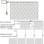 4x6M 3x3M Christmas Garlands LED String Christmas Net Lights Mesh Fairy Xmas Party Garden Wedding Decoration Curtain Light-Serilas