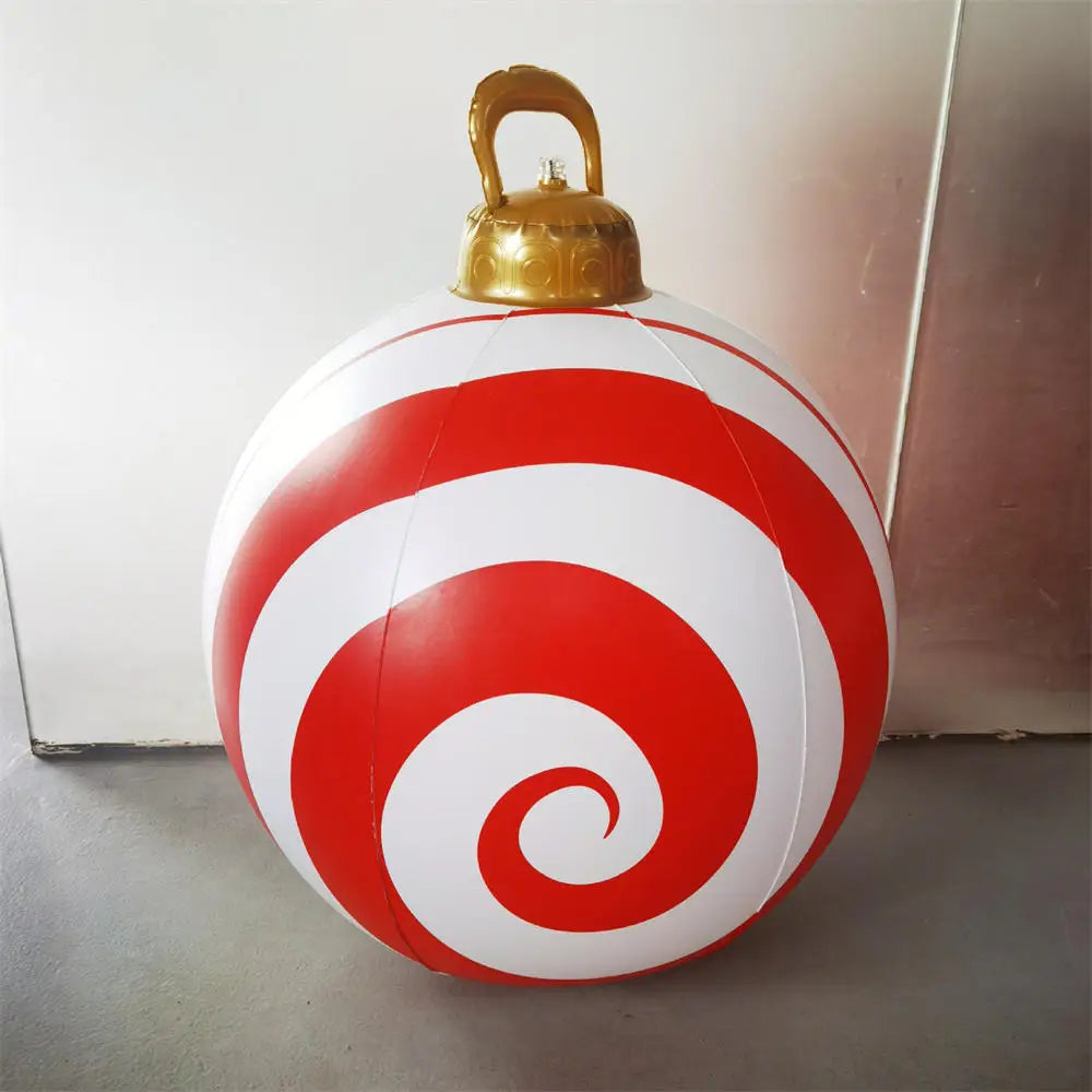 55CM Christmas Inflatable Ball Outdoor Garden Decorations PVC Giant Xmas Ball Christmas Large Balls Toy New Year Party Decors-Serilas