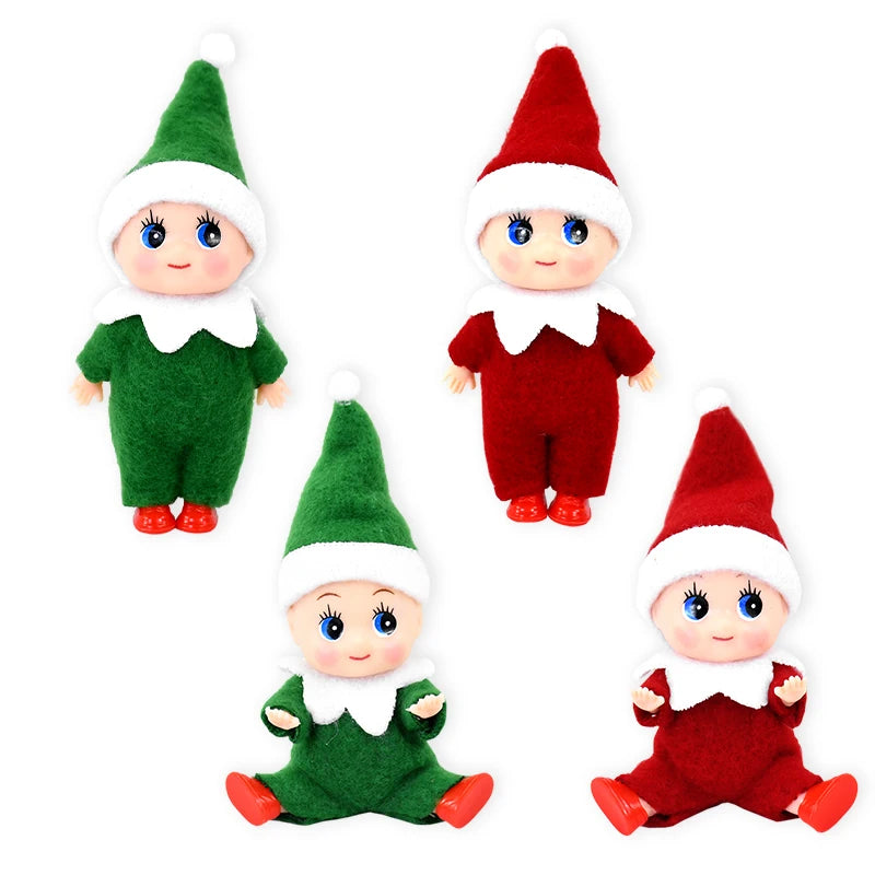 Christmas Baby Elf Dolls Mini Baby Pendants Merry Christmas Decor Gifts Festive Party Decoration Xmas Toys Gift For Kid Child-Serilas