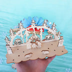 Christmas Wooden Ornaments Snowman Church Christmas Desktop Ornaments New Year Xmas Party Decorations for Home Navidad Gifts-Serilas