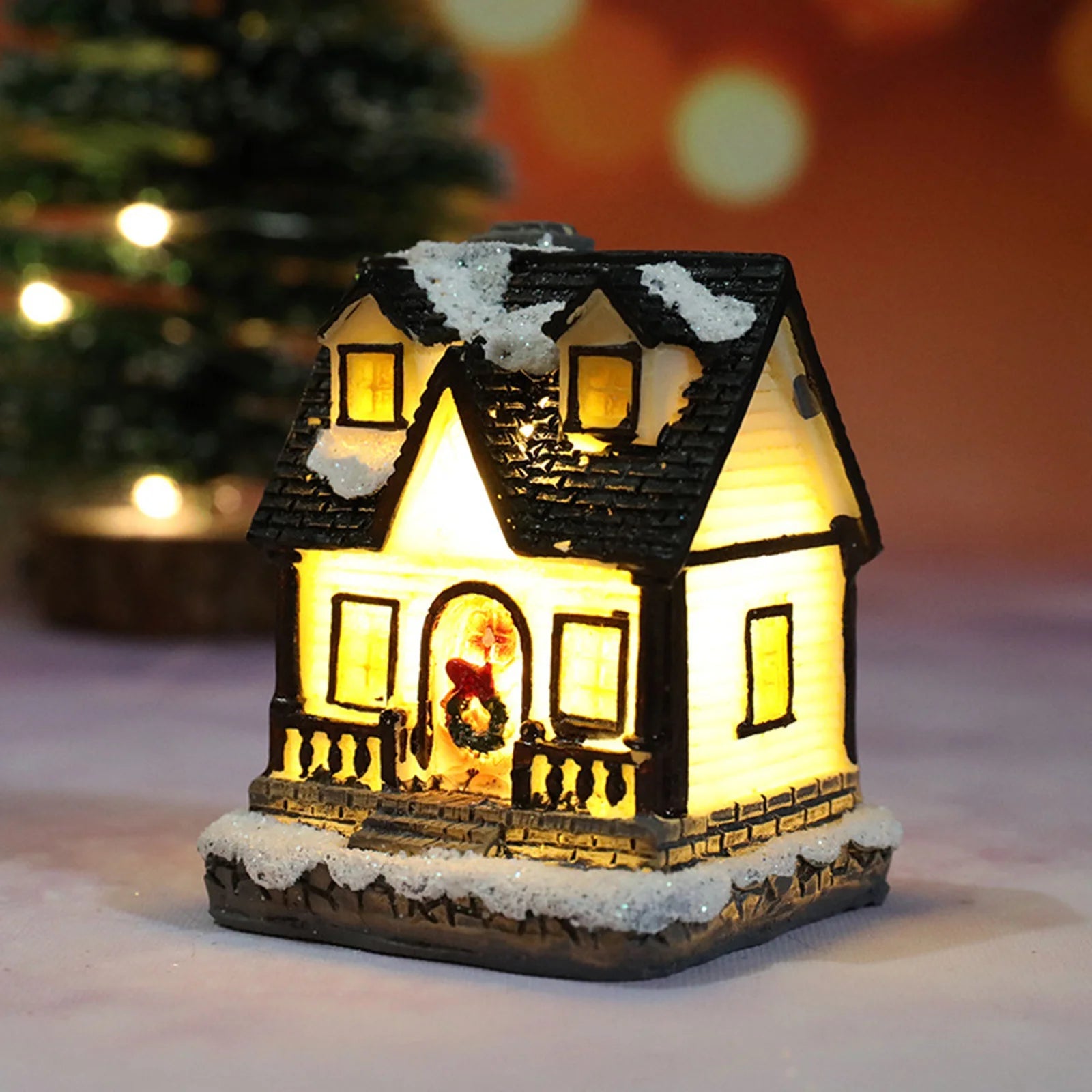 Christmas Houses Christmas Decoration With Lights Room Tabletop Supplies Festive Atmosphere Ornament Holiday Gift-Serilas