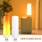 USB LED Night Lamp Simulated Flame Bulbs Night Light Flame Light Effect Bulbs Candle Lights Flickering Flameless Candles Decor-Serilas