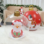 Christmas Giant Inflatable Christmas Ball Outdoor Inflatable Decor Snowman Santa Claus PVC Inflatable Decorated Transparent Ball-Serilas
