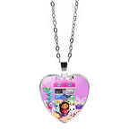 Gabby Dollhouse Heart Necklace Colorful Beaded Bracelet Cute Cartoon Anime Cosplay Jewelry Accessories Kids Girls Birthday Gift-Serilas