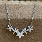 Lnngy Exquisite Moissanite Diamond Necklace for Women Pure 925 Sterling Silver Flower Pendant Necklaces 2025 Trend Jewelry-Serilas