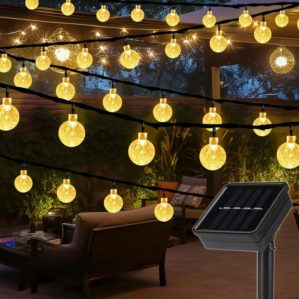 Solar Light String 200LED/100LED/20LED Solar Crystal Light String for Garden, Courtyard, Christmas Festival and Party Decoration-Serilas