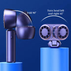 Handheld Personal Fan Compact Rechargeable Dual Fan Cooler Rechargeable Cooling Fan with Digital Display Personal Portable Fan-Serilas