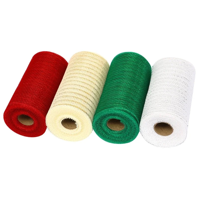 Christmas Tree Decorations Ribbon Mesh Ribbon for Wreath Bow Garland 2025 Christmas Decor Home Decor Gifts Navidad New Year 2026-Serilas